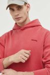 Кофта Superdry чоловіча колір рожевий з капюшоном однотонна Кофта Superdry чоловіча колір рожевий з капюшоном однотонна