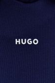 Бавовняна кофта HUGO чоловіча колір синій з капюшоном однотонна (3581892)