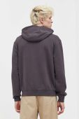Бавовняна кофта HUGO чоловіча колір сірий з капюшоном однотонна