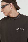 Бавовняна кофта Dickies чоловіча колір коричневий з аплікацією (3090421)