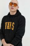 Бавовняна кофта Vans чоловіча колір чорний з капюшоном з принтом (3077255) Бавовняна кофта Vans чоловіча колір чорний з капюшоном з принтом (3077255)