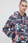 Бавовняна кофта Helly Hansen чоловіча з капюшоном візерунок колір барвистий