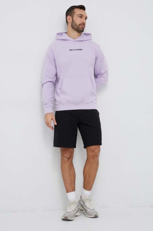 Кофта Helly Hansen чоловіча колір фіолетовий з капюшоном з аплікацією 53924-699 фото 2