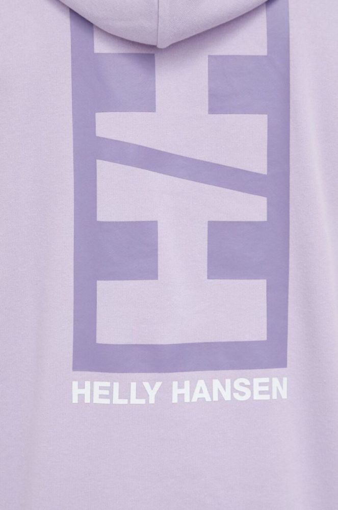 Кофта Helly Hansen чоловіча колір фіолетовий з капюшоном з аплікацією 53924-699 фото 6