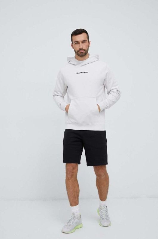 Кофта Helly Hansen чоловіча колір сірий з капюшоном з аплікацією 53924-699 фото 2
