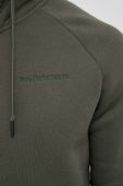 Кофта Peak Performance чоловіча колір зелений з капюшоном однотонна (3216429)