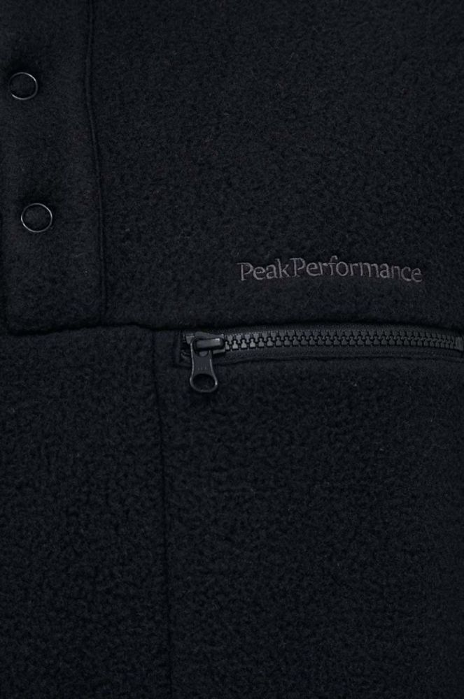Спортивна кофта Peak Performance колір чорний однотонна фото 5