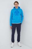 Бавовняна кофта North Sails чоловіча з капюшоном з принтом колір блакитний (3081658)