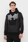 Кофта PLEIN SPORT чоловіча колір чорний з капюшоном з принтом (3190706)