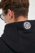 Кофта PLEIN SPORT чоловіча колір чорний з капюшоном з принтом (3187879)