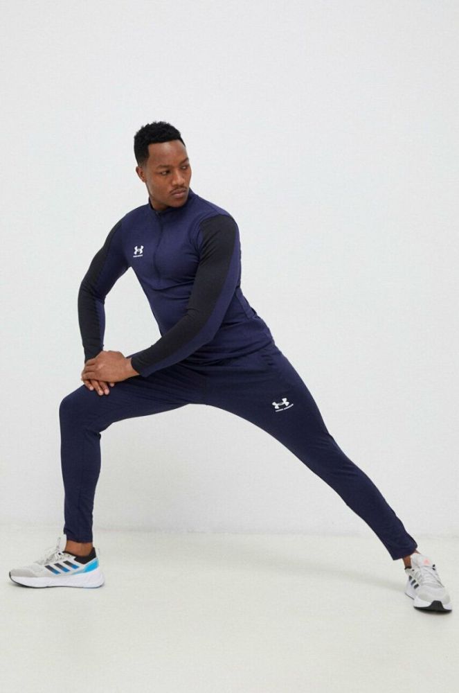 Тренувальна кофта Under Armour Challenger колір синій однотонна фото 2