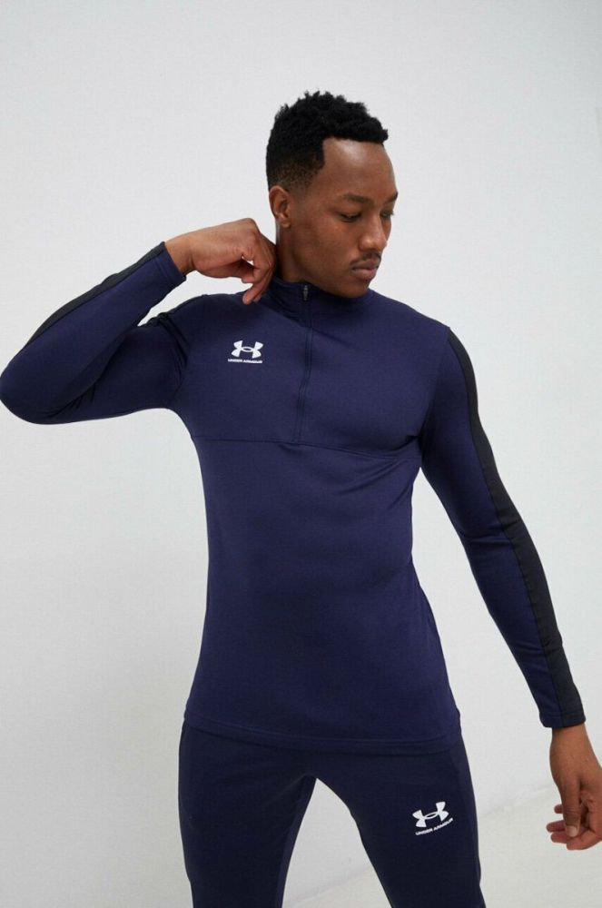 Тренувальна кофта Under Armour Challenger колір синій однотонна фото 4
