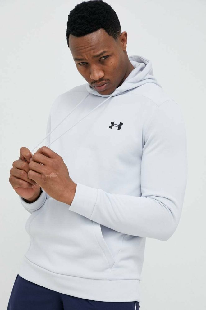 Кофта Under Armour колір сірий з капюшоном однотонна