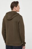 Бавовняна кофта Lyle & Scott чоловіча колір зелений з капюшоном однотонна
