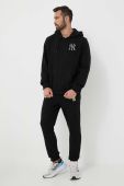 Кофта 47brand MLB New York Yankees чоловіча колір чорний з капюшоном з принтом (3283818)