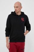 Кофта 47brand MLB New York Yankees чоловіча колір чорний з капюшоном з принтом (3259226)