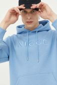 Кофта Nicce чоловіча з капюшоном з аплікацією колір блакитний