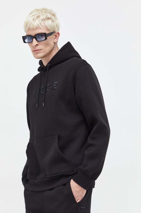Кофта Nicce чоловіча колір чорний з капюшоном з аплікацією
