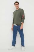 Кофта Alpha Industries чоловіча колір зелений з принтом