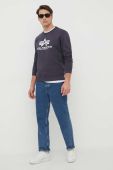 Кофта Alpha Industries чоловіча колір синій з принтом 178302.02-Navy