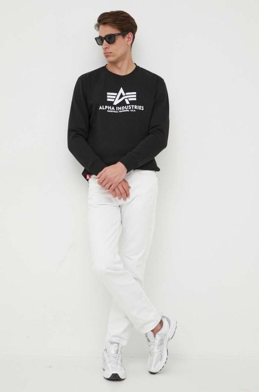 Кофта Alpha Industries чоловіча колір чорний з принтом 178302.03-Black фото 2