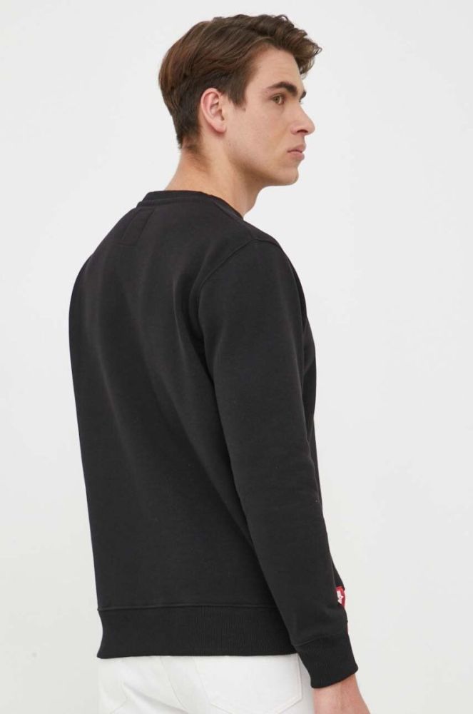 Кофта Alpha Industries чоловіча колір чорний з принтом 178302.03-Black фото 3