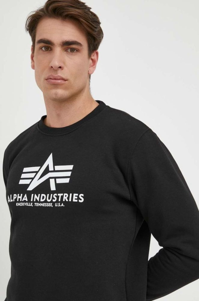 Кофта Alpha Industries чоловіча колір чорний з принтом 178302.03-Black фото 4