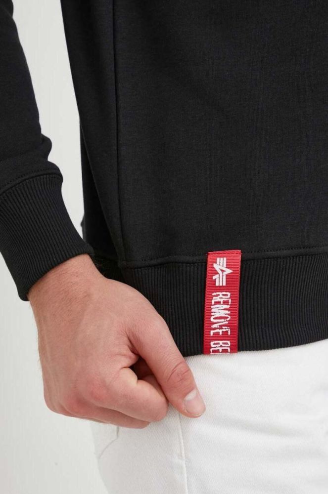 Кофта Alpha Industries чоловіча колір чорний з принтом 178302.03-Black фото 5