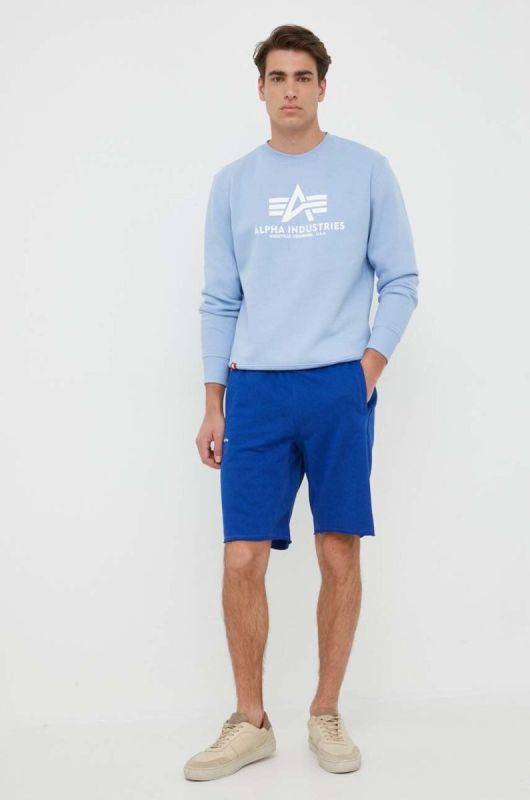Кофта Alpha Industries чоловіча  з принтом колір блакитний фото 2