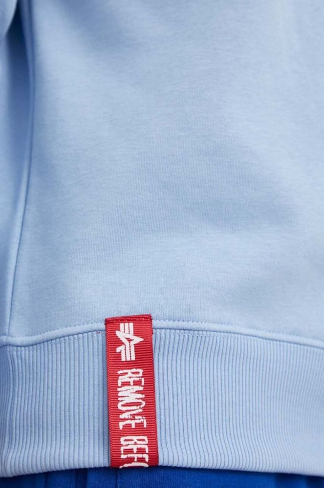 Кофта Alpha Industries чоловіча  з принтом колір блакитний фото 5