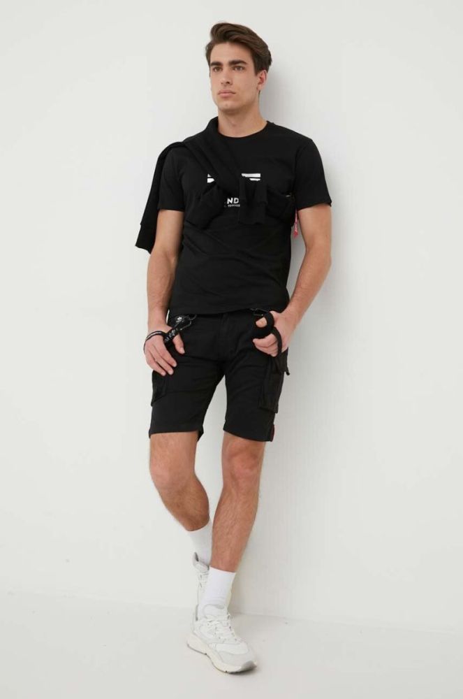 Кофта Alpha Industries чоловіча колір чорний з принтом 178307.03-Black фото 6