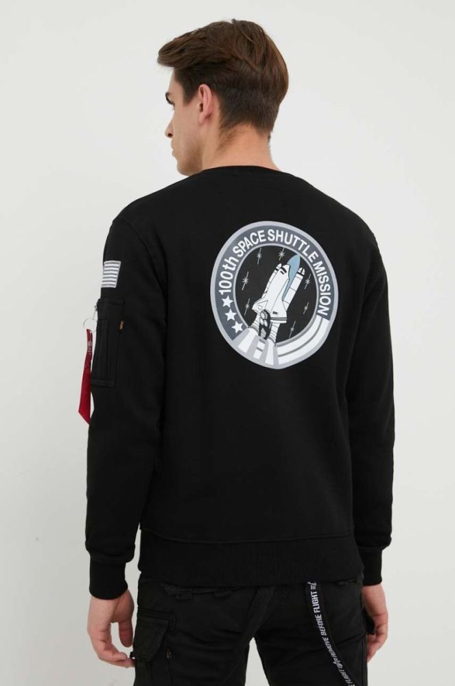 Кофта Alpha Industries чоловіча колір чорний з принтом 178307.03-Black фото 2