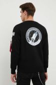 Кофта Alpha Industries чоловіча колір чорний з принтом 178307.03-Black