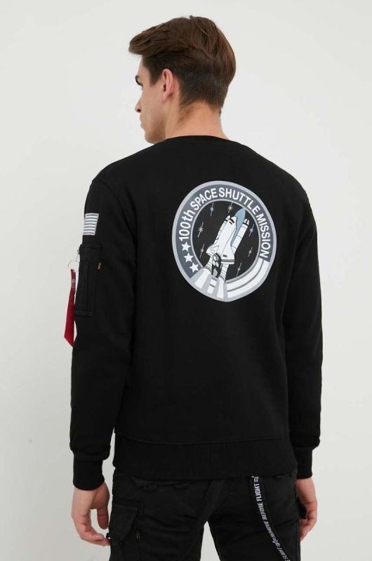Кофта Alpha Industries чоловіча колір чорний з принтом 178307.03-Black фото 2