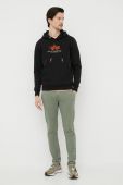 Кофта Alpha Industries чоловіча колір чорний з капюшоном з принтом (3122336)