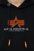 Кофта Alpha Industries чоловіча колір чорний з капюшоном з принтом (3122336)