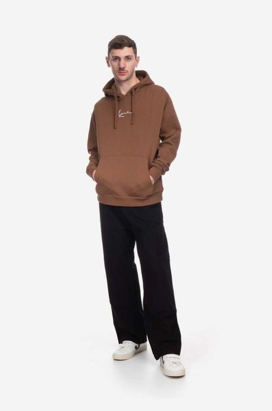 Кофта Karl Kani чоловіча колір коричневий з капюшоном з принтом 6021502-brown фото 2