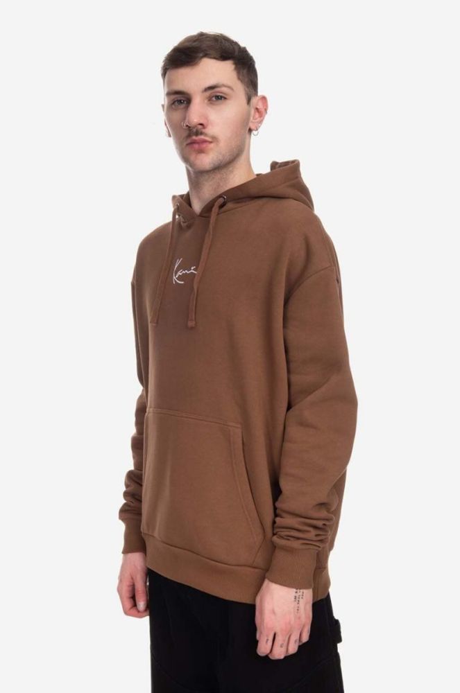 Кофта Karl Kani чоловіча колір коричневий з капюшоном з принтом 6021502-brown фото 7