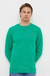 Бавовняна кофта Lyle & Scott чоловіча колір зелений однотонна (3257577)