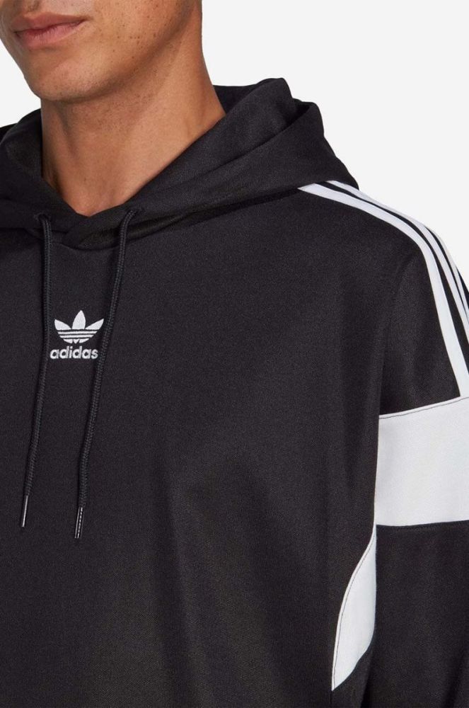 Кофта adidas Originals Adicolor Classics Cut Line Hoodie чоловіча колір чорний з капюшоном візерунок HS2065-black фото 5