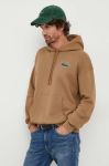 Бавовняна кофта Lacoste чоловіча колір коричневий меланж