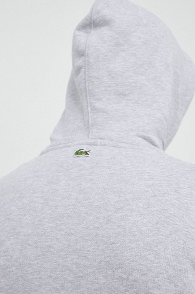 Бавовняна кофта Lacoste чоловіча колір сірий меланж фото 8