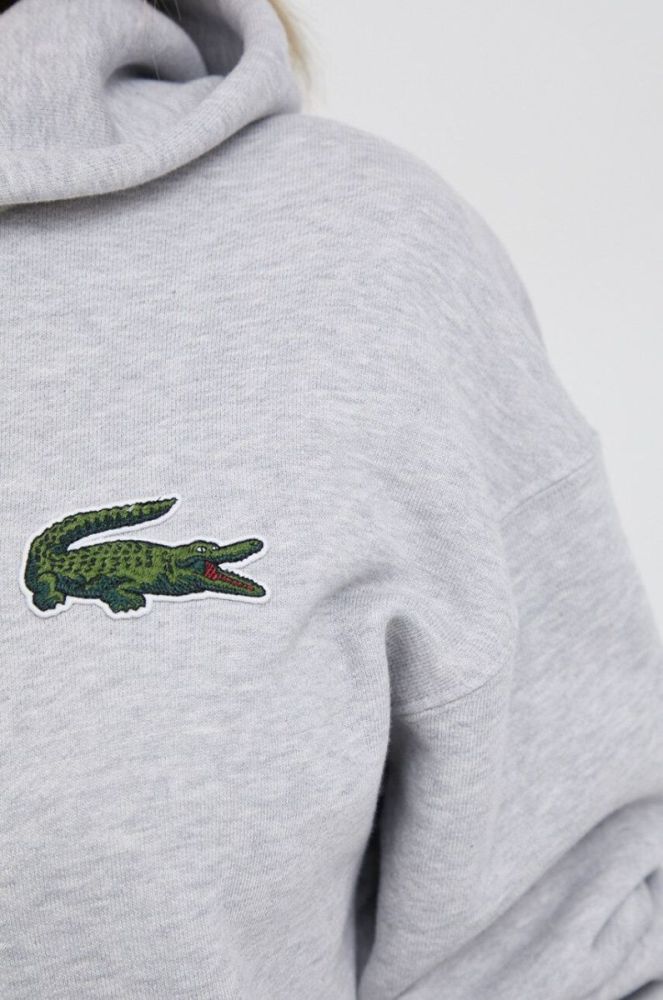 Бавовняна кофта Lacoste чоловіча колір сірий меланж фото 9