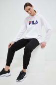 Кофта Fila колір білий з капюшоном з принтом
