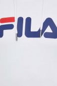 Кофта Fila колір білий з капюшоном з принтом