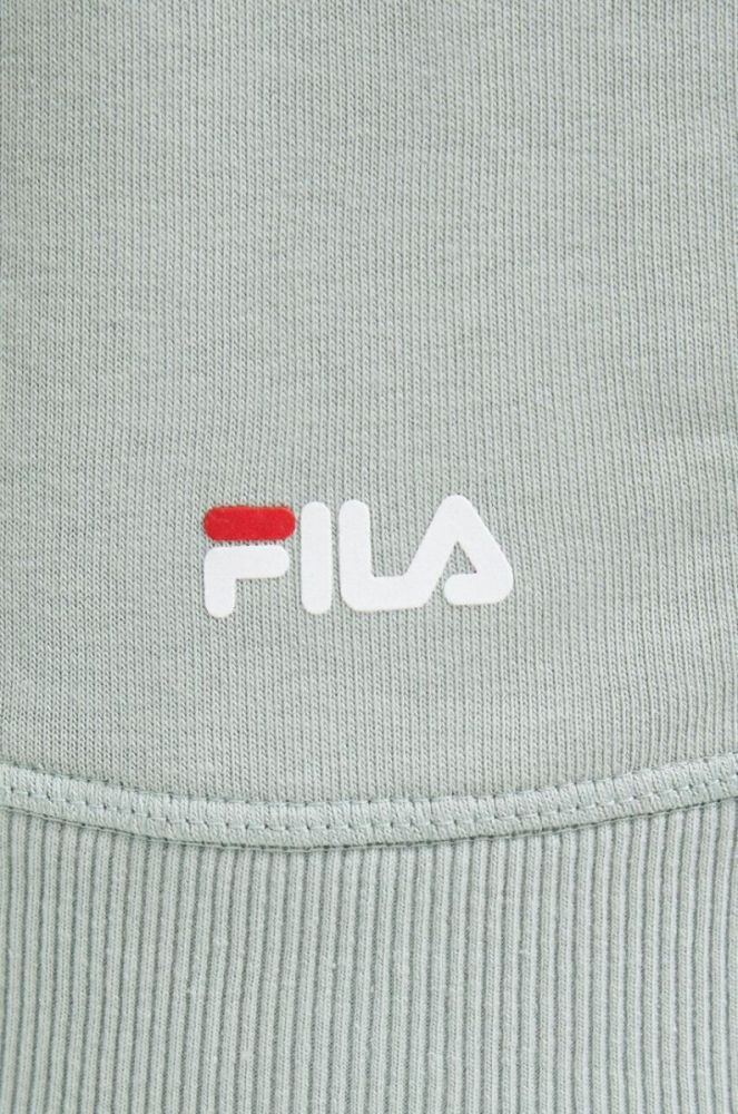 Кофта Fila колір зелений з капюшоном з принтом фото 6