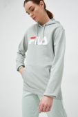 Кофта Fila колір зелений з капюшоном з принтом