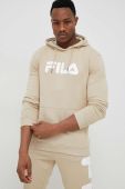 Кофта Fila колір бежевий з капюшоном з принтом (3022236)