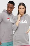 Кофта Fila колір сірий з капюшоном з принтом Кофта Fila колір сірий з капюшоном з принтом