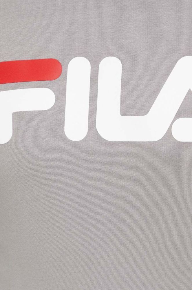 Кофта Fila колір сірий з капюшоном з принтом фото 8